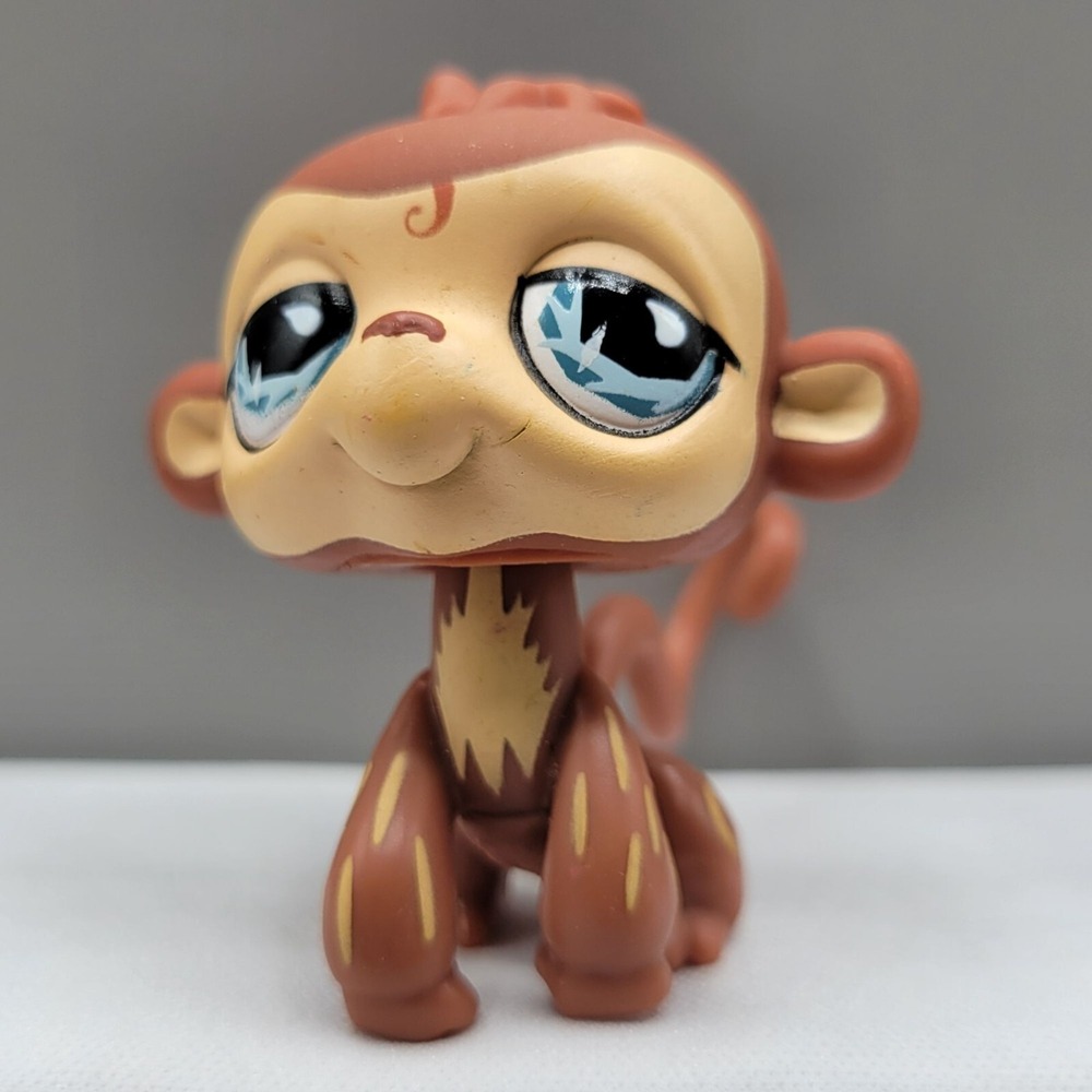 Littlest Pet Shop #485 Monkey Hasbro Figure Brown Tan Beige Toy